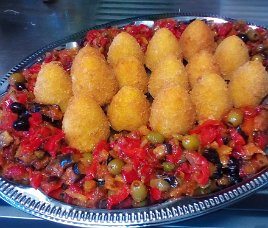 arancini con caponatina