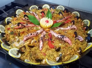 Paella pescado y marisco